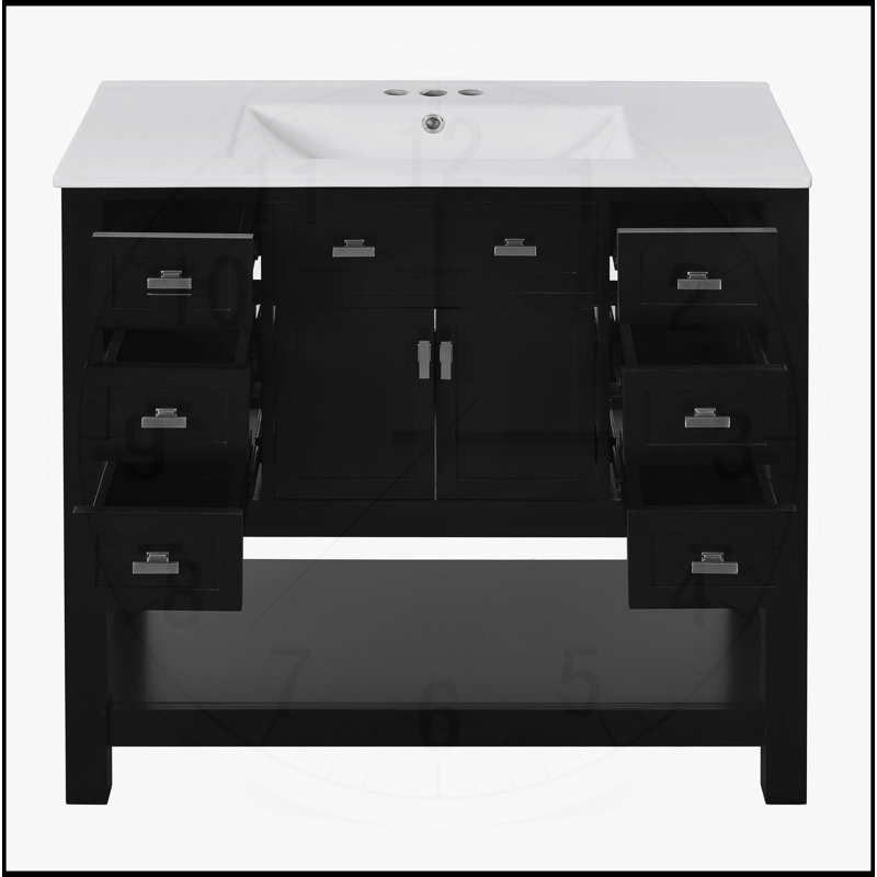 Meuble-lavabo 36 po avec lavabo supérieur, Black
