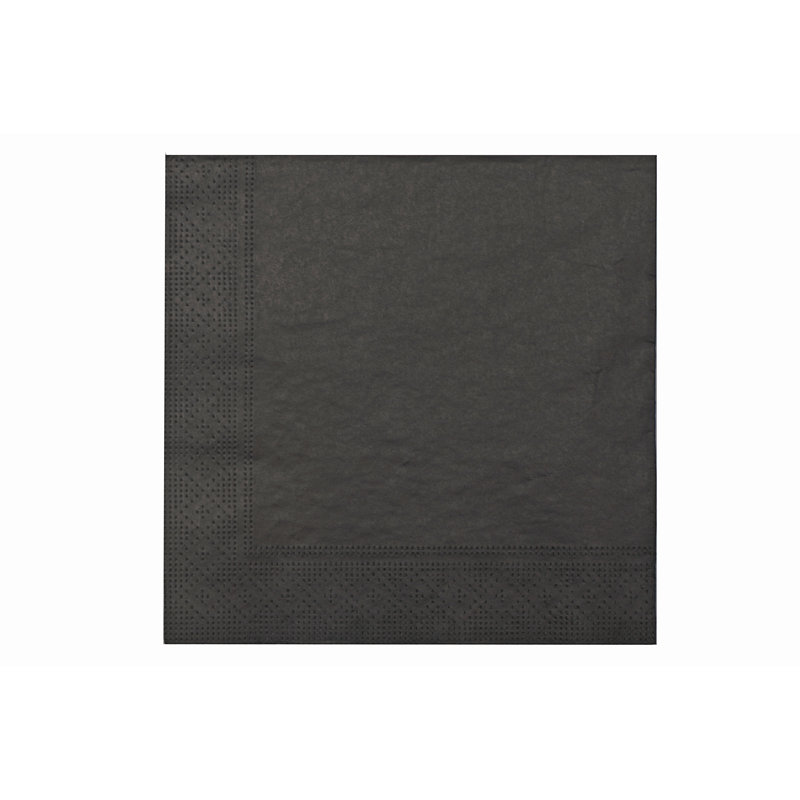 Paquet de 20 serviettes de table à 3 plis (noir) - ensemble de 6