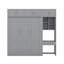 Grand lit escamotable mural avec bureau, armoire supérieure et tablettes-386891149-386891148