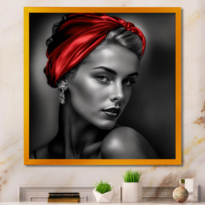 Reproduction sur toile rétro gracieuse en noir et rouge II