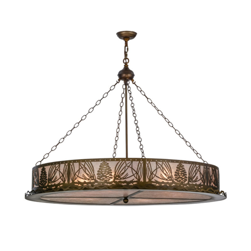 Mountain Pine 8 - Light Drum Chandelier