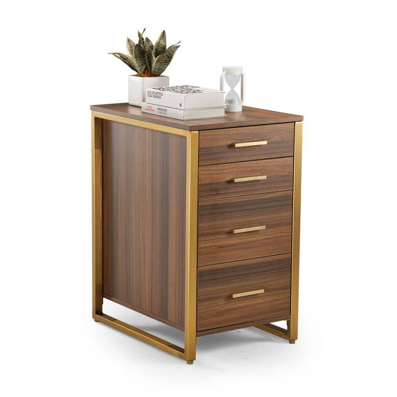 Chaseburg 16.85'' Wide 4 -Drawer File Cabinet, Gold/Brown