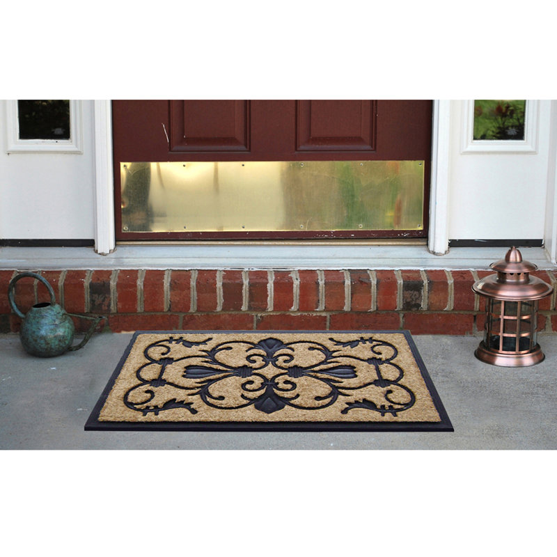 Tankersley Non-Slip Floral Outdoor Doormat, 48" x 30"
