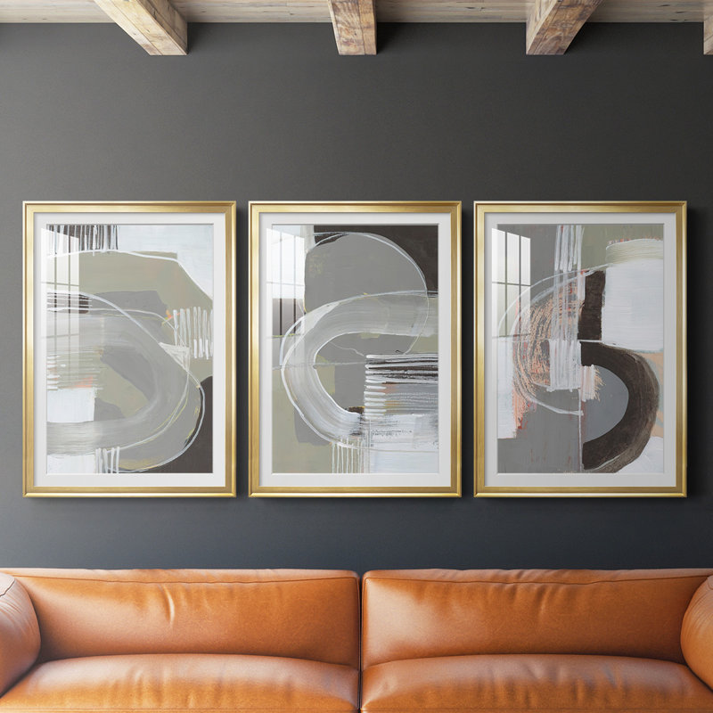«Arching Neutrals I», reproduction encadrée de qualité supérieure, prête à être accrochée, Cadre doré