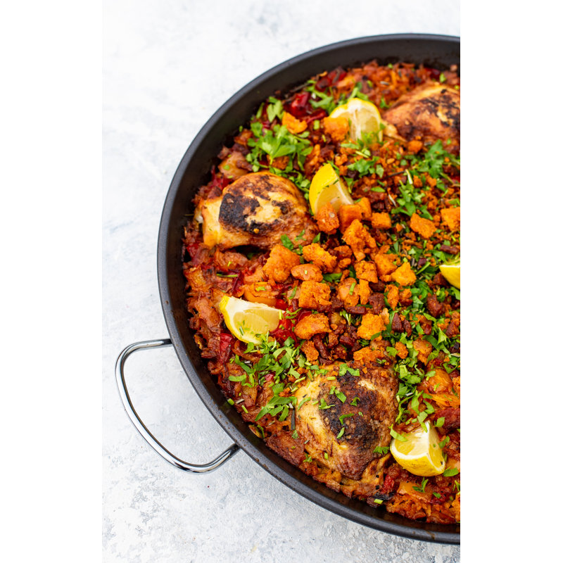 KitchenCraft World of Flavours Mediterranean Paella Pan, 40 cm