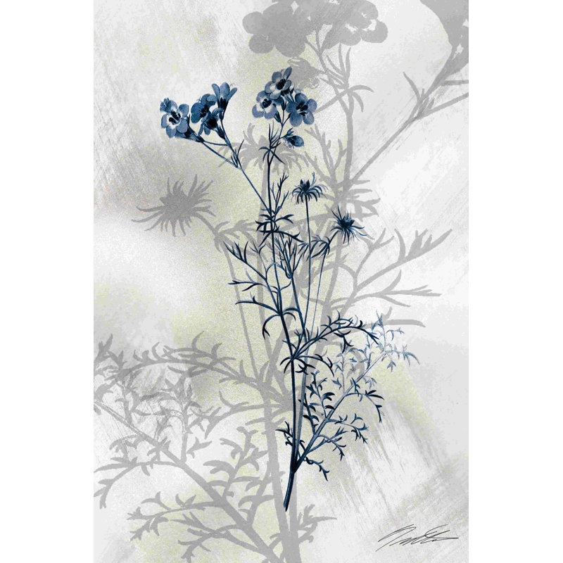 Indigo Bloom I, H 12 po x l 8 po