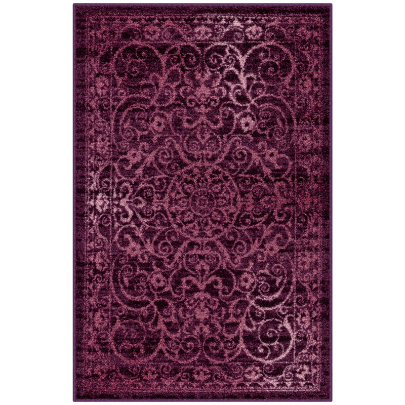 Dreyfuss Oriental Intense Area Rug, Rectangle 1'8" x 2'10", Purple