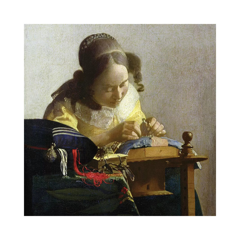 The Lacemaker, 1669-70 by Johannes Vermeer - Wrapped Canvas Painting, 66.04 cm H x 66.04 cm W x 1.91 cm D