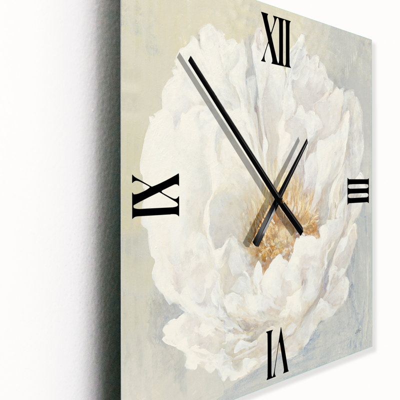Horloge murale traditionnelle blanche pivoine sereine, Moyen