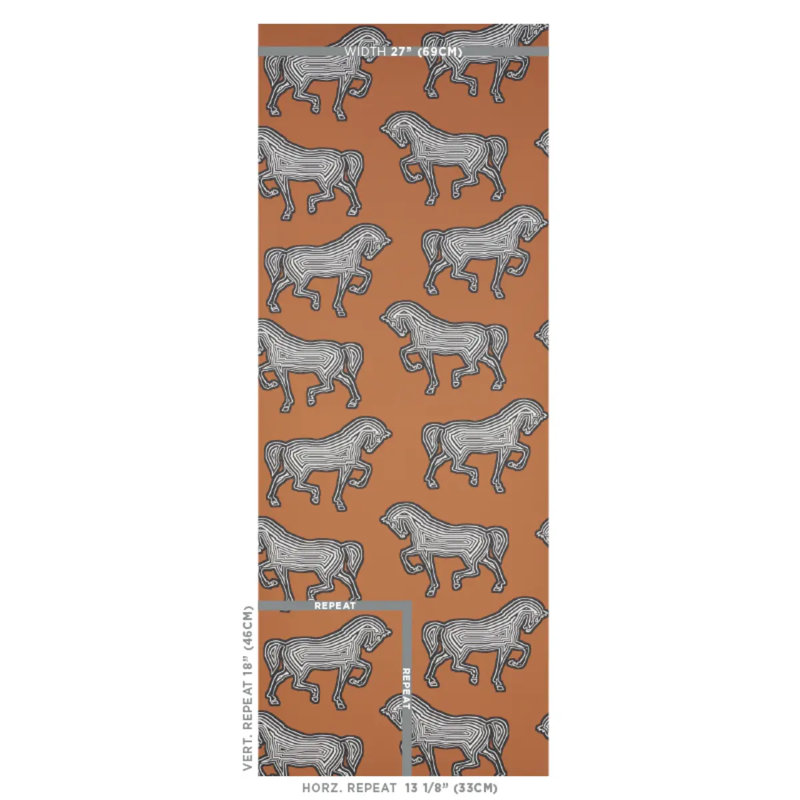 Faubourg Wallpaper, Brown
