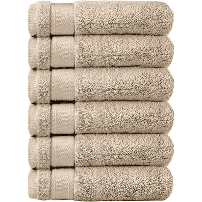 Ensemble de serviettes à main 100% coton de qualité supérieure 16 po x 27 po, Beige