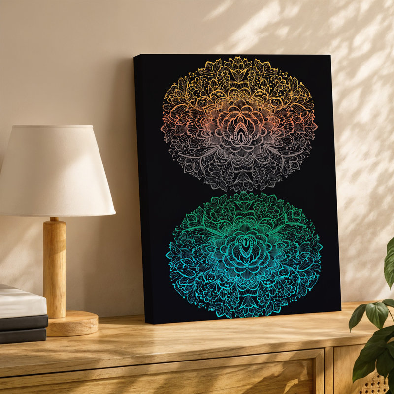 Reproduction d'art sur toile, "Mandala devrait", H 12 po x l 9 po