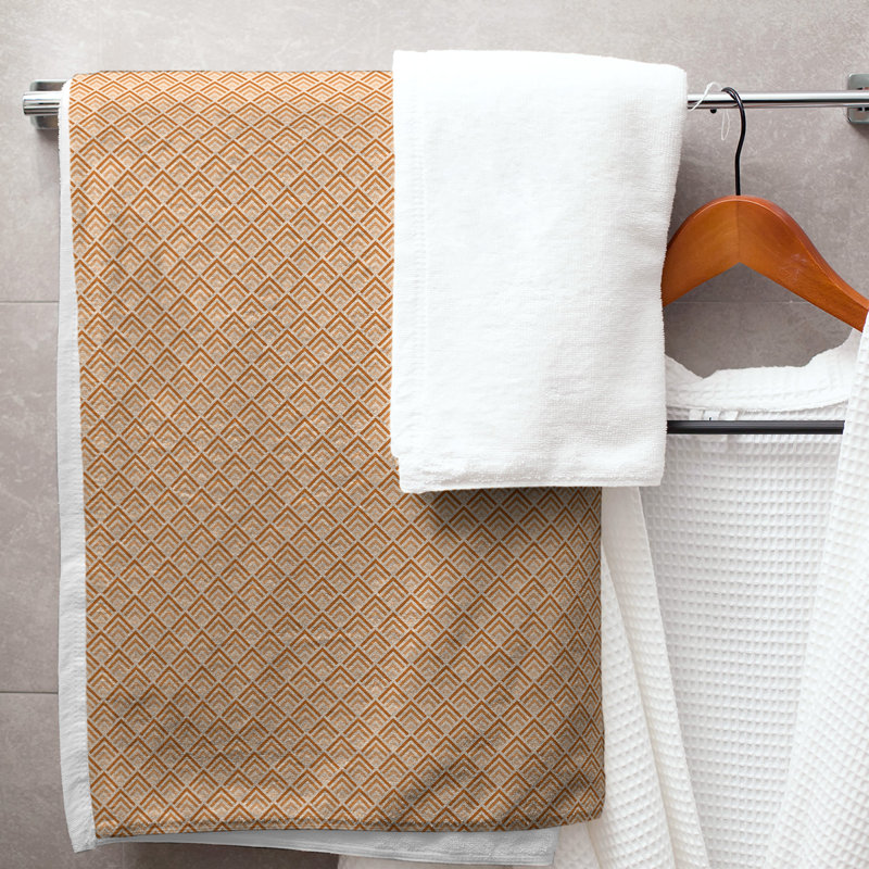 Serviette de bain géométrique katelyn elizabeth, Orange / blanc