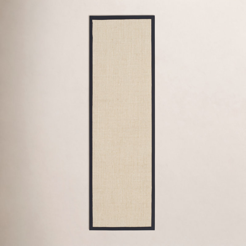 Cybil Auckland Jute Maize/Black Area Rug, Runner 2'6" x 8'