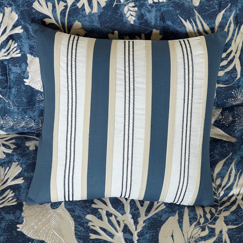 Couette bleue 7 pièces en coton, taille Queen, au look tendance et séduisant
