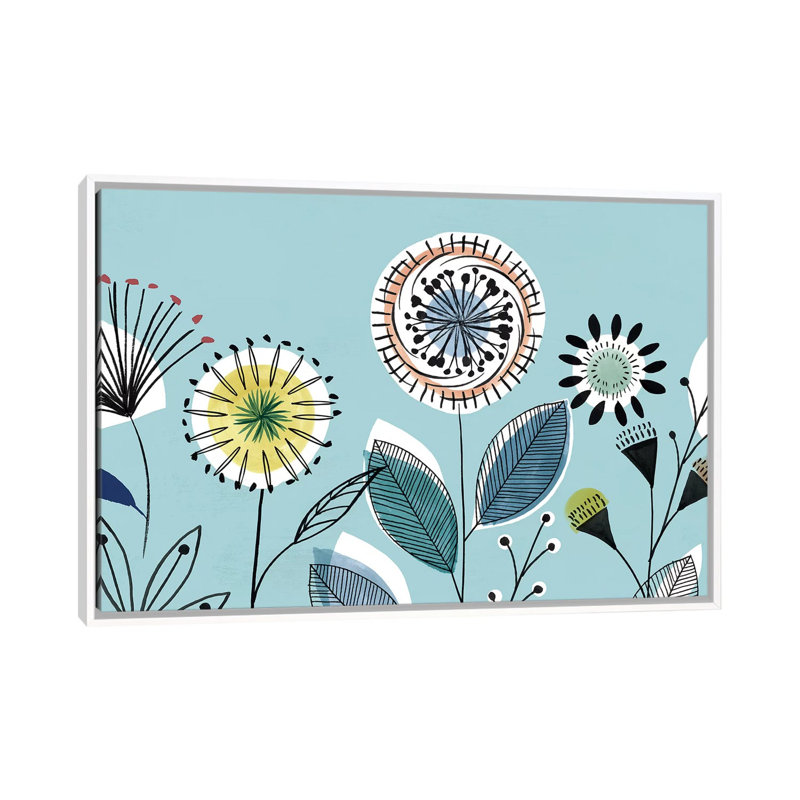 «Scandi Florals I» par Isabelle Z - impression d'art graphique, H 40 po x l 60 po x 1,5 po, Toile blanche encadrée