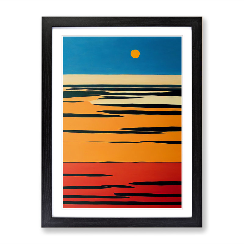 XV1022-4697X Timeless Sunset Abstract - Print, White, Black Framed Paper, 66cm H x 48cm W