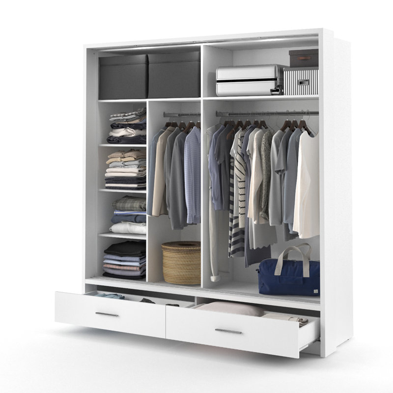 Tengan 2 Door Manufactured Wood Wardrobe, White