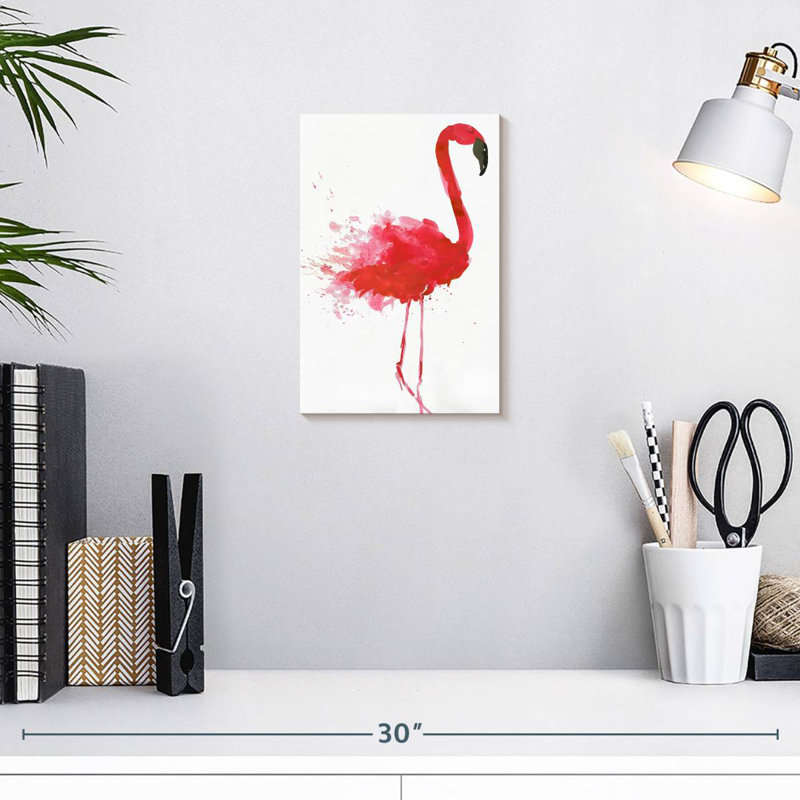 Joli flamant rose Brampt, H 12 po x l 8 po