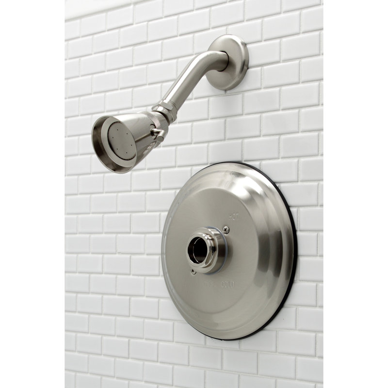 Kingston Brass Single-Handle Pressure Balanced Shower Faucet, Trim Only without Handle, Brushed Nickel