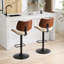 Tabourets de bar pivotants 360, siège en noyer et similicuir, hauteur réglable, ergonomique, pour îlot de cuisine / salle à manger / café, look Mid-Century, chaise beige, revêtement, salle à manger / café / cuisine à base stable-120946532