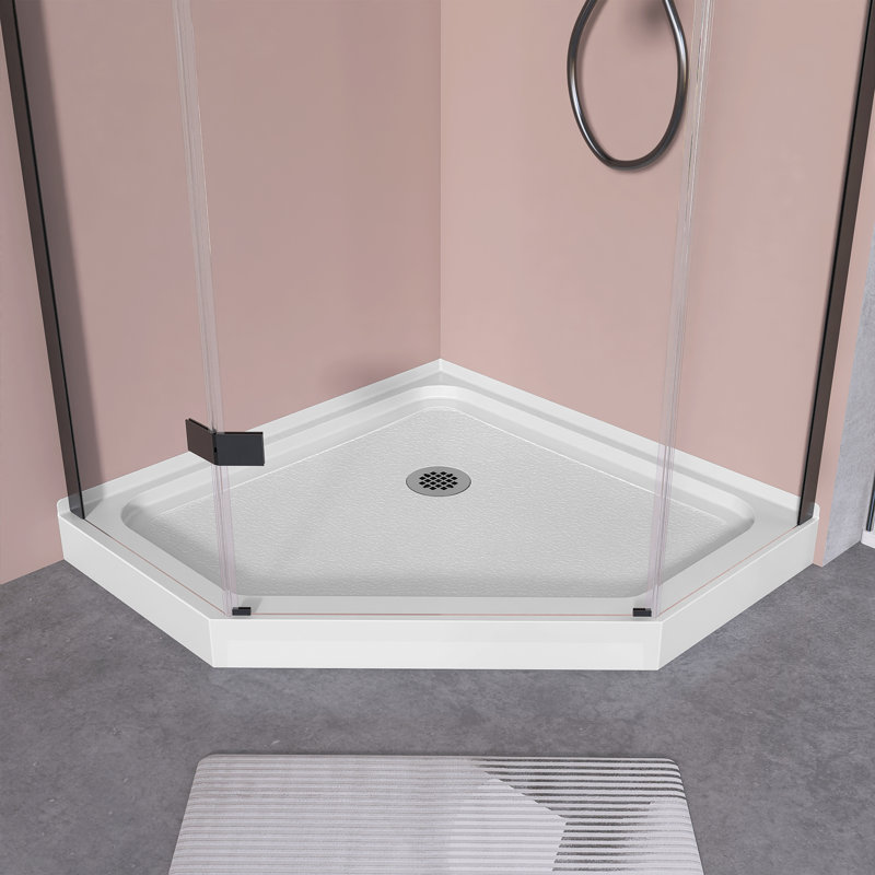 Base de douche en acrylique 36 po x P 36 po avec plateau anti-dérapant Neo Angle