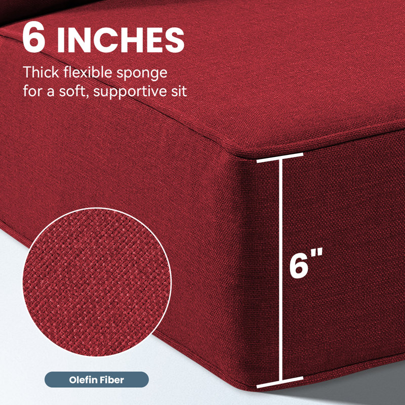 Outdoor Cushions For Patio Furniture,Outdoor Seat Cushion Set 24 X 24 X 6 Inch,Waterproof & Fade Resistant Outdoor Chair Cushions,Deep Patio Chair Cushion With Removable Cover