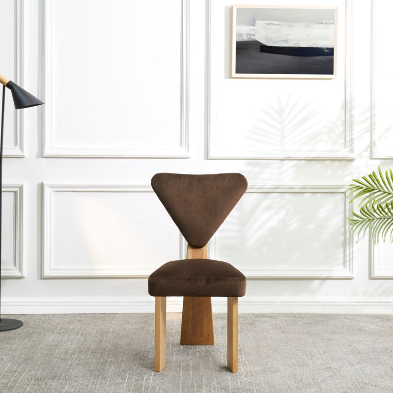 Chaise d'appoint à dossier en velours Perci