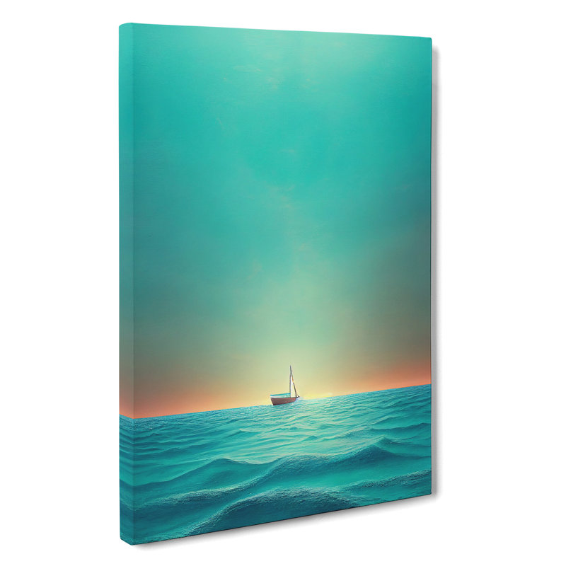 Boat Awaiting Sunrise - Print, Wrapped Canvas, 60cm H x 40cm W x 3cm D, No Matte