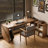 Solid wood desk and lattice bookcase are Combined into one-1492822376-1492822378
