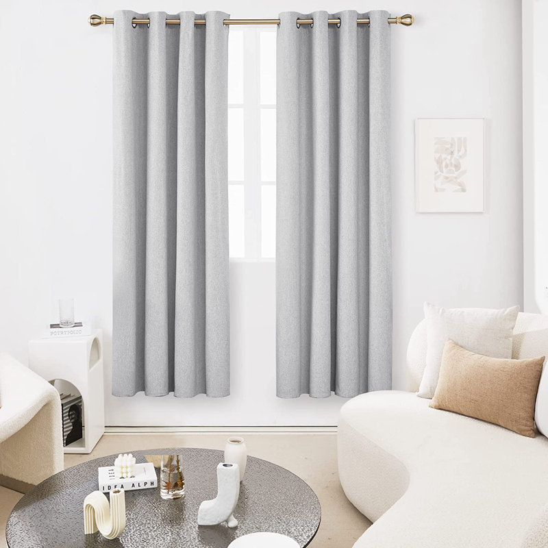 Alhamdi Blackout Curtain Pair, 117cm Width x 183cm Drop, Light Grey