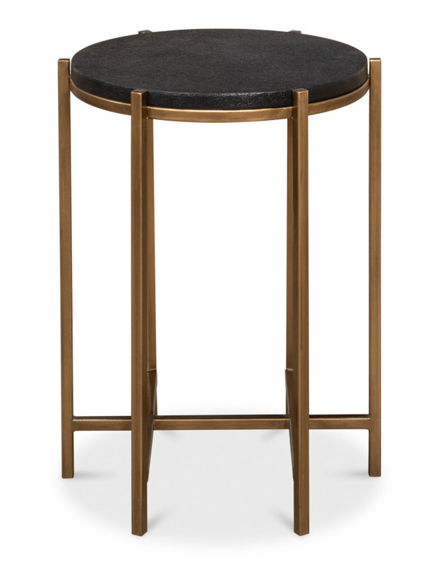 Shagreen End Table, Black