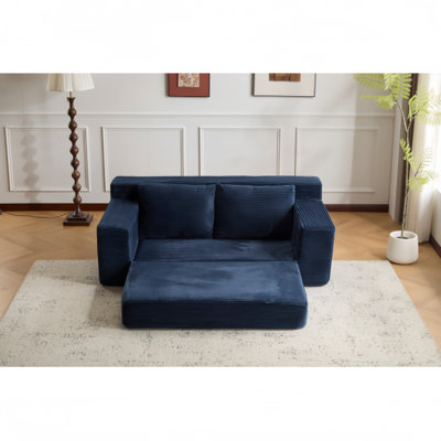 71.7'' Wide Contemporary And Super Soft  Corduroy Sofa Bed With Reversible Seat