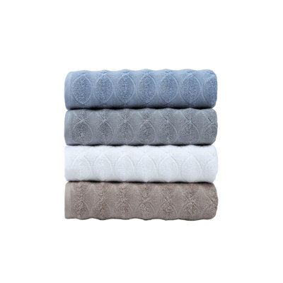 Light Gray Jacquard Turkish Cotton 27" X 54" Bath Towel