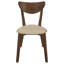 Ensemble de chaises de salle à manger à dossier courbé brun clair et châtaignier, conception rétro avec coussins rembourrés confortables pour une salle à manger élégante (seulement chaise)