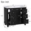 Meuble-lavabo contemporain noir - 36 po x 18 po x 34 po, 4 tiroirs et 1 porte d'armoire, rangement polyvalent, lavabo intégré en résine, tablettes réglables, cadre en bois massif avec panneau de fibres à densité moyenne