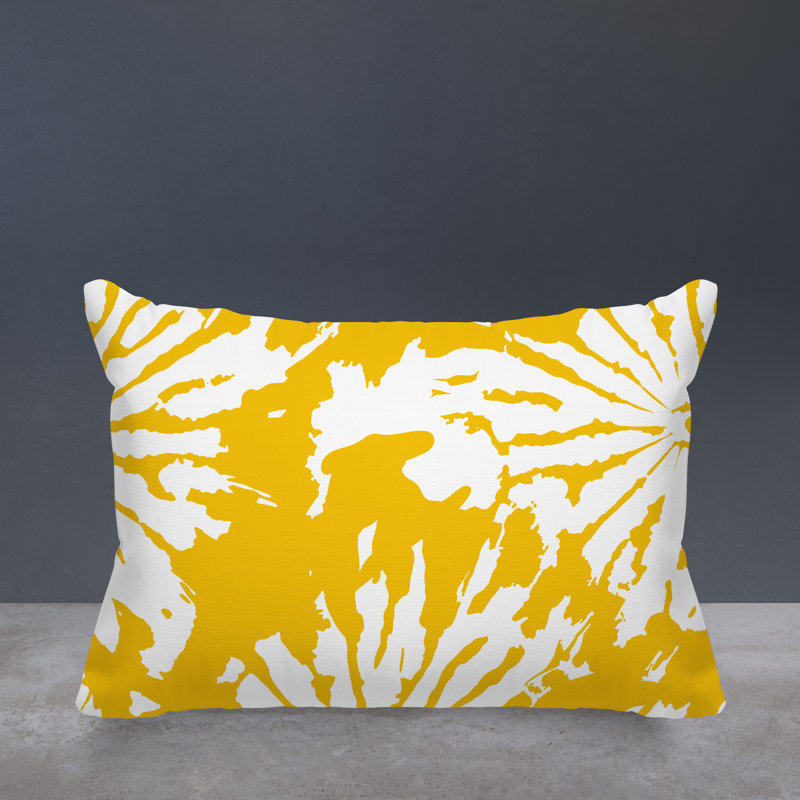 Coussin Cecil, H 14 po x l 20 po, Jaune / blanc floral