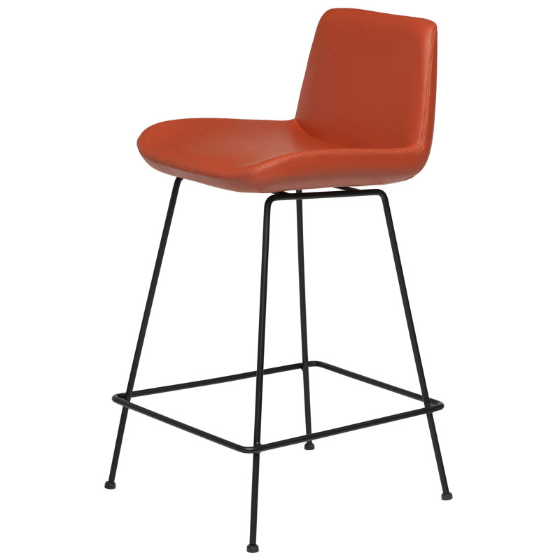 Tabouret de bar et de comptoir Jabreya, Terracotta, Noir, Tabouret de comptoir (siège d'une hauteur de 25 p