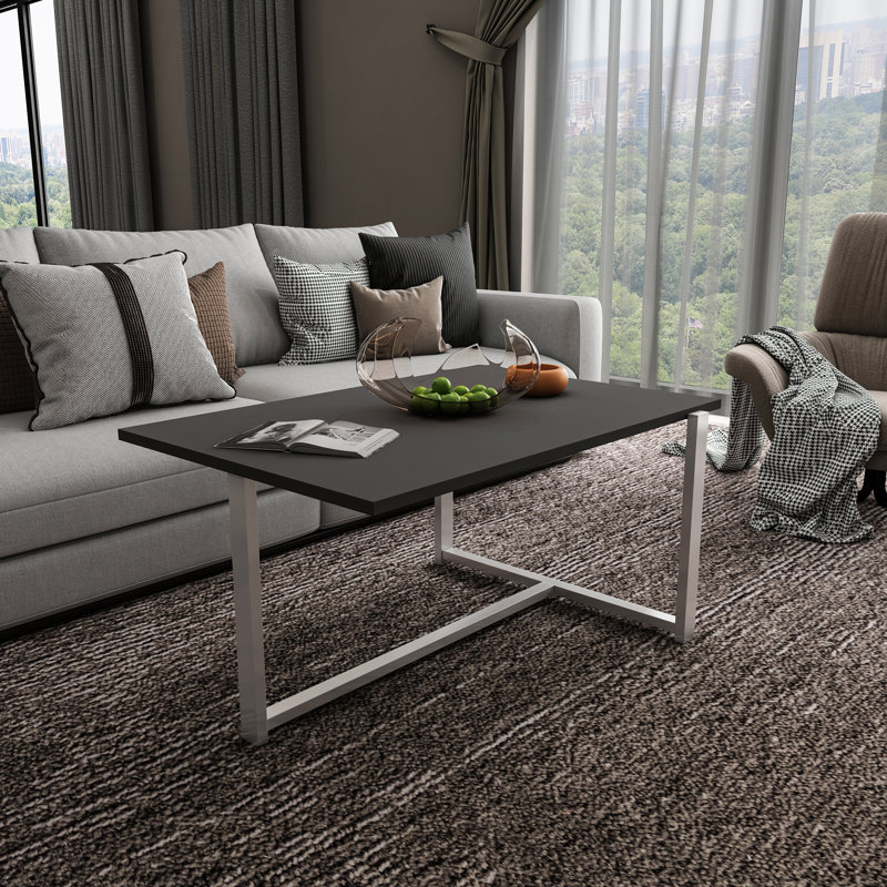 Geometric Coffee Table, White, Anthracite
