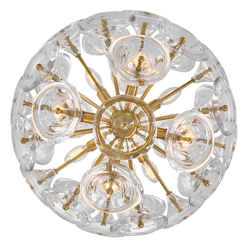 Maya Chandelier, 70.5" H x 19.75" W x 19.75" D, Clear, 8 Lights