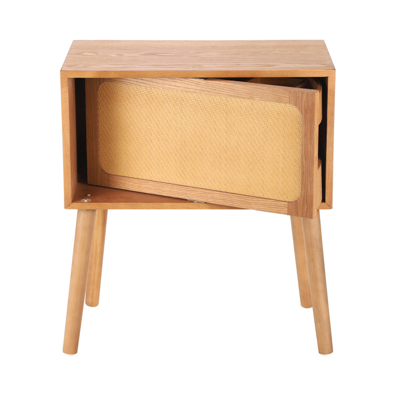 Tables de chevet pivotantes à compartiments cachés, Naturel