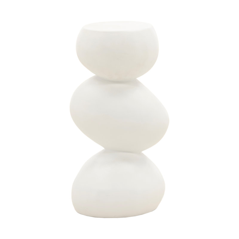 Serenade Concrete End Table, White