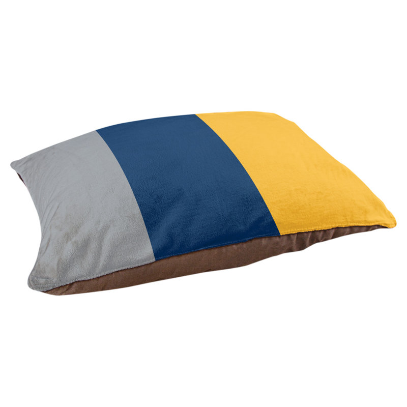 Oreiller rectangulaire designer, Petit (L 18 po x l 28 po), Argent / bleu marine / or