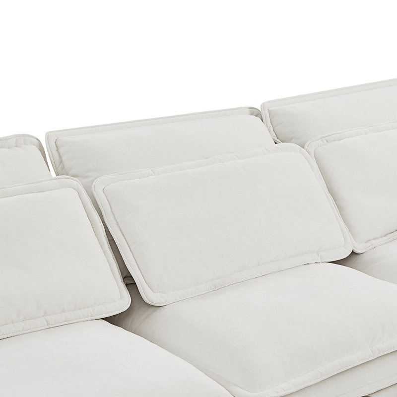 Grand canapé modulaire contemporain en forme de U, canapé 6 places librement combinable, convertible en canapé-lit