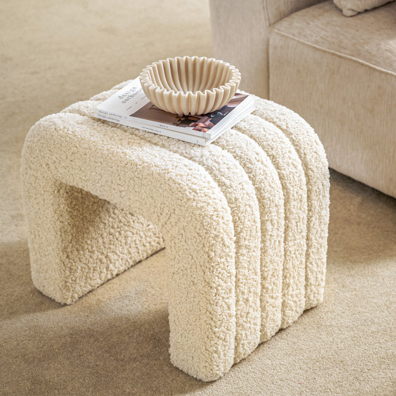 20.8" Wide Upholstered Pouf Ottoman