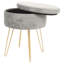 Harbour Housewares - Round Velvet Storage Footstool-96071854-96071857