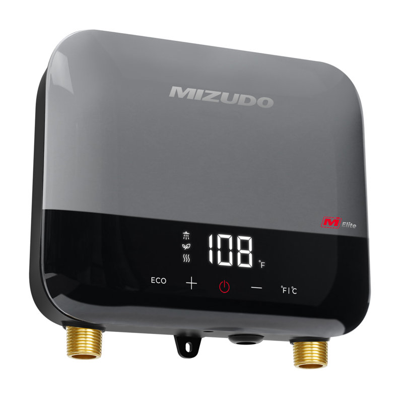 Chauffe-eau électrique instantané sans réservoir Mizudo Elite 3,5 kW 0,68 GPM 120 volts, blanc, Gris