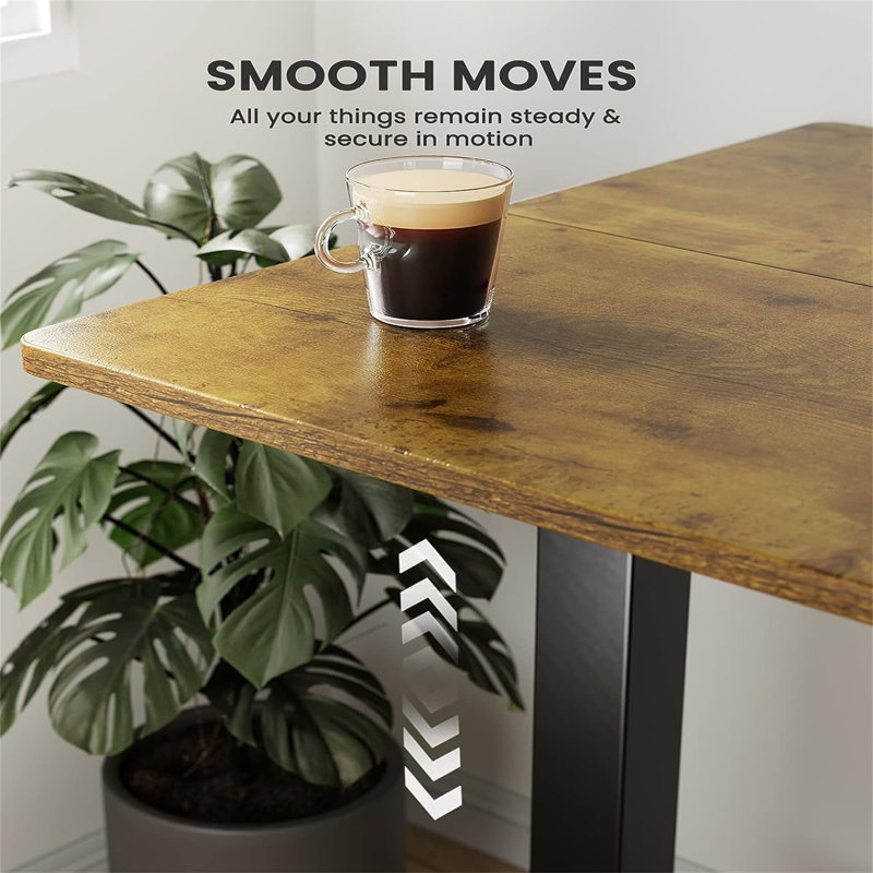 Adjustable Computer Desk, Brown/Black