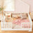 Floor Bed with High Rails, Wooden Montessori Bed with Light-1344711973-1344711970