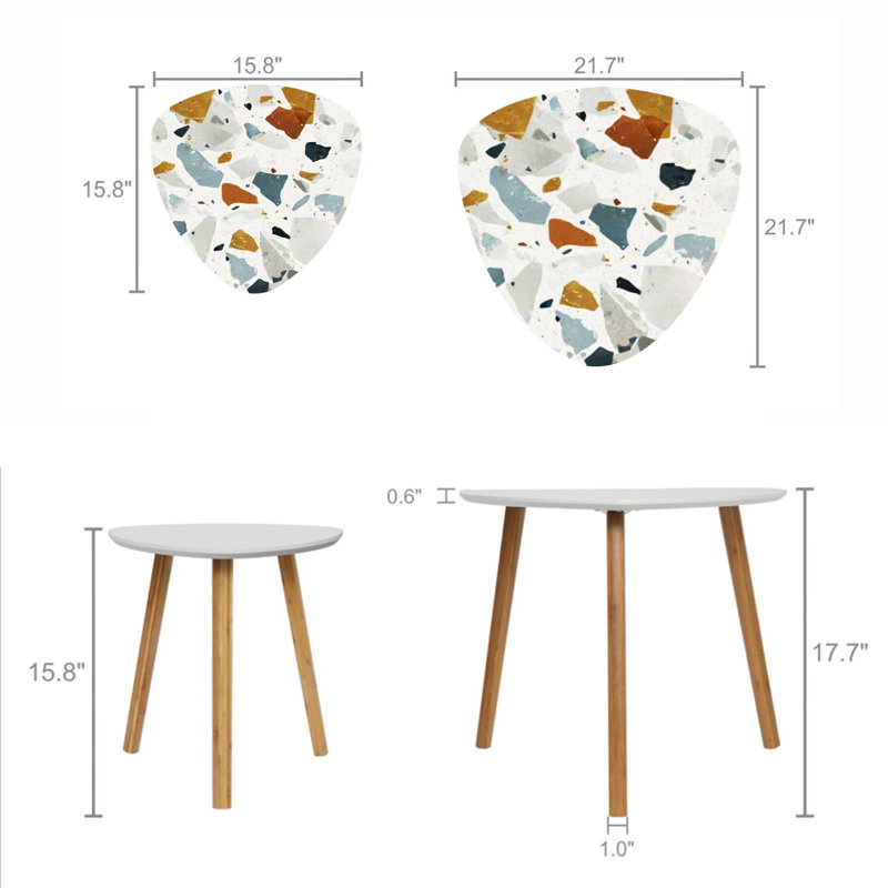 Ensemble de 2 tables de bout Triangle